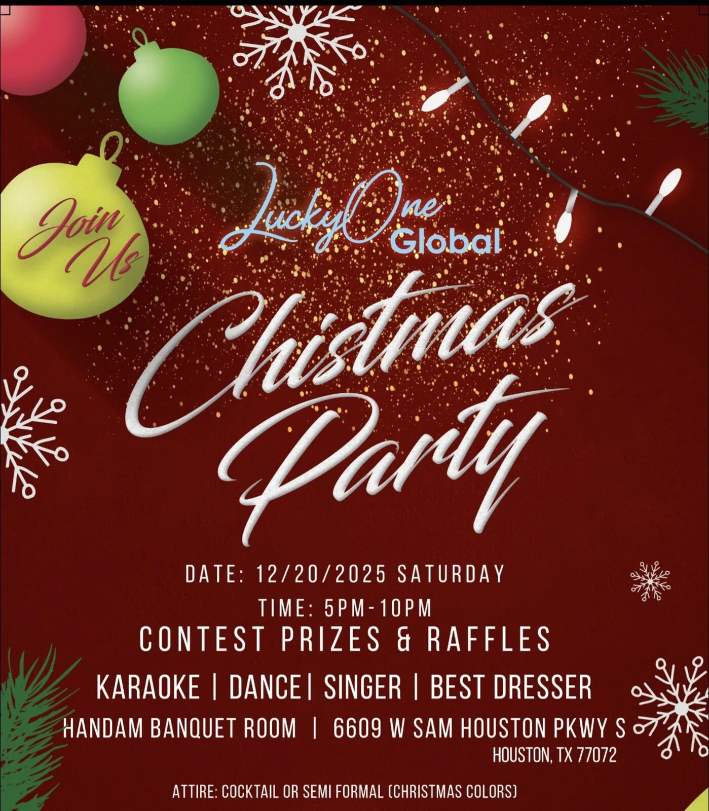 LuckyOne Global Christmas Party flier